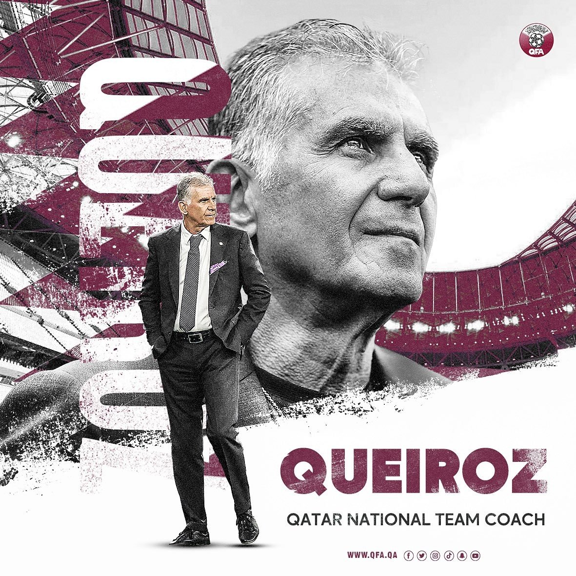 HLV Queiroz kết thúc mối lương duyên với LĐBĐ Qatar. Ảnh: QFA