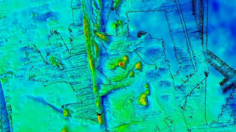 Bản đồ khu vực khảo sát với các núi ngầm mới được phát hiện ở Nam Đại Dương. (Ảnh FOCUS/CSIRO)