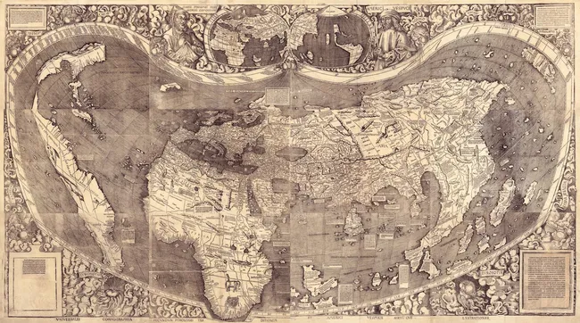 Waldseemüller đã tạo ra bản đồ đầu tiên sử dụng tên 'America'. (Ảnh: Được phép của Thư viện Quốc hội)