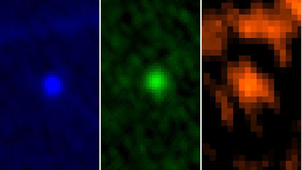 Đài quan sát vũ trụ ESA Herschel đã chụp được tiểu hành tinh Apophis trong tầm nhìn của nó trong quá trình tiếp cận Trái đất vào ngày 5 và 6 tháng 1 năm 2013. Đài quan sát vũ trụ ESA Herschel đã chụp được tiểu hành tinh Apophis trong tầm nhìn của nó trong quá trình tiếp cận Trái đất vào ngày 5 và 6 tháng 1 năm 2013. (Ảnh: NASA/JPL)