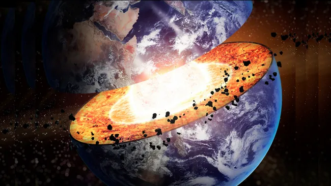 Hình minh họa mặt cắt ngang của các lớp Trái đất, cho đến lõi nóng chảy. Nghiên cứu mới cho thấy lõi Trái đất chao đảo nhẹ vì có một sai lệch nhỏ giữa lõi và lớp phủ. (Ảnh: Shutterstock)