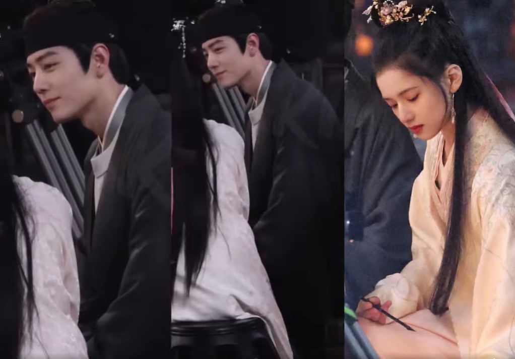 Leak cảnh đối diễn 'tình bể bình' của Tiêu Chiến và Trương Tịnh Nghi trong 'Tạng Hải Truyện'. Ánh mắt ngọt ngào của Tiêu Chiến khi nhìn Trương Tịnh Nghi khiến netizen 'quắn quéo'