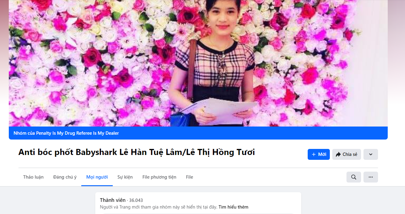 Group anti-fan của shark Tuệ Lâm hiện có tới hơn 36 nghìn thành viên. Ảnh: Chụp màn hình