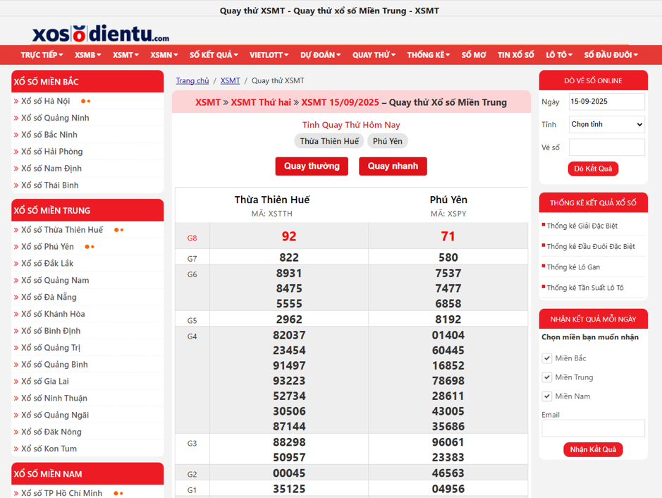 Trải nghiệm tiện ích xổ số miền Trung và trải nghiệm quay thử XSMT trên xosodientu.com - Ảnh 3